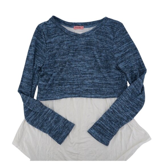 Hello MIZ Women's Empire Nursing Top – Size M, Navy/Ivory - Picture 2 of 6